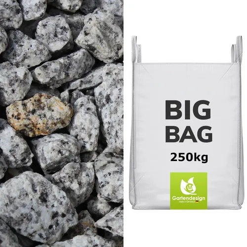 Fichtelgebirgs Granit Splitt 16/32mm - 250 kg BigBag - Edelsplitt für Einfahrten und Gartenwege, pflegeleicht und langlebig. Ideal für dekorative Gestaltung und einfache Reinigung. Versandkostenfrei innerhalb Deutschlands!
