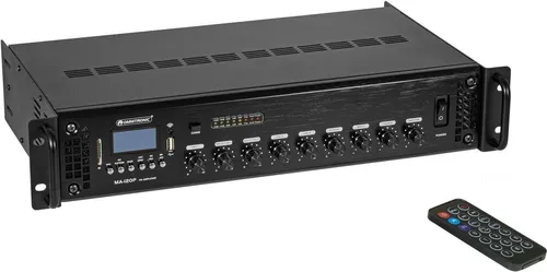 OMNITRONIC MA-120P ELA-Mischverstärker – Vielseitiger Audio-Controller - Musikstudio Bühne und DJ Equipment, leistungsstarker Mischverstärker mit 120W Ausgangsleistung für optimale Klangqualität in Veranstaltungen.