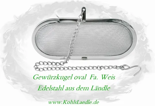 Edelstahl Gewürzkugel oval von Weis