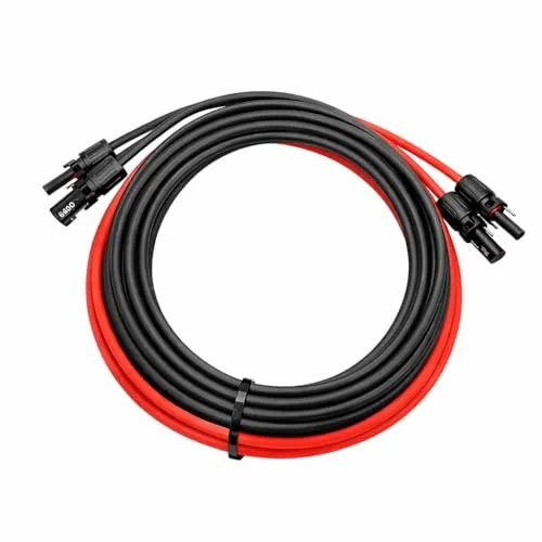 Kleines Kraftwerk Solarkabel Verlängerung 4mm² – 5 m (Paar) mit MC4 Steckern - Hochwertige 5m Verlängerungskabel mit vormontierten MC4-Steckern für einfache Installation. Ideal für Solarpanels und Balkonkraftwerke. Robust und wetterfest für den professionellen Einsatz.