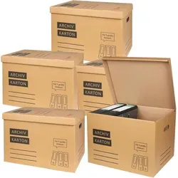 BURI Archivkarton Aktenkarton mit Klappdeckel für A4 Ordner