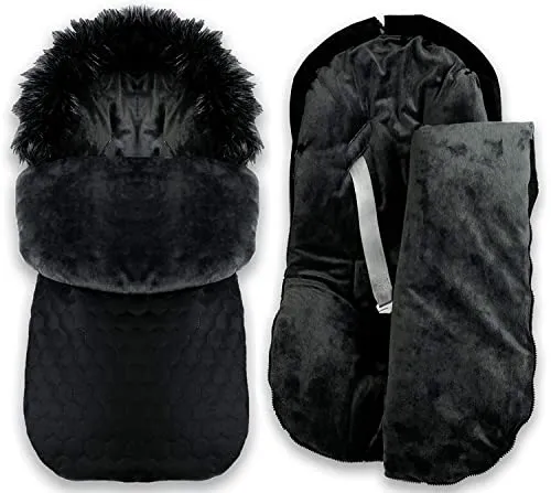 Kuscheliger Winter Fußsack für Kinderwagen & Babyschale - Der ideale Fußsack für Kinderwagen und Schlitten, passend für 3- und 5-Punkt-Gurtsysteme. Mit wasserabweisendem Material und weichem Fleece bietet er optimalen Komfort für Babys von 0-12 Monaten.
