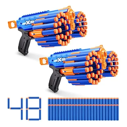 X-Shot Insanity Manic Blaster 2er Set mit 90 Schaumstoff-Darts - Spielzeug-Schaumstoff-Blaster mit Air Pocket Technologie für präzise Schüsse bis zu 27m. Ideal für spannende Blaster-Duelle und kreative Kombinationen!