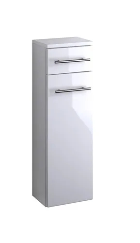 Bad Unterschrank Parma in Hochglanz Weiß – 25 cm Breite - Moderne Badmöbel für Ihr Badezimmer, mit schickem Hochglanz-Finish und praktischen Schubfächern. Ideal für kleine Räume, einfach zu montieren.
