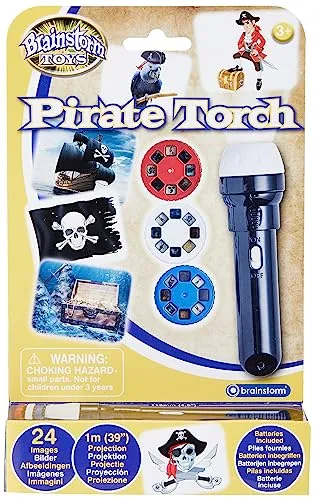 Brainstorm Toys Diashow Piraten Spielzeug Taschenlampe Geschenke für Kinder ab 3 Jahre Dia Projektor 3 Bildscheiben Nachtlicht Geschichtenerzähler