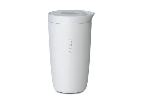 Vinsun Thermobecher 350ml - Auslaufsicherer Edelstahl Isolierbecher - Thermobehälter aus Edelstahl, doppelwandig isoliert und perfekt für unterwegs. Genießen Sie Ihre Getränke heiß oder kalt mit nur einem Knopfdruck!