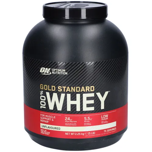 Optimum Nutrition Gold Standard 100% Molkenproteinpulver - Molkenproteine für Muskelaufbau und -regeneration, mit BCAA und Glutamin, schnell aufgenommen, ideal für Sportler und Fitness-Enthusiasten.