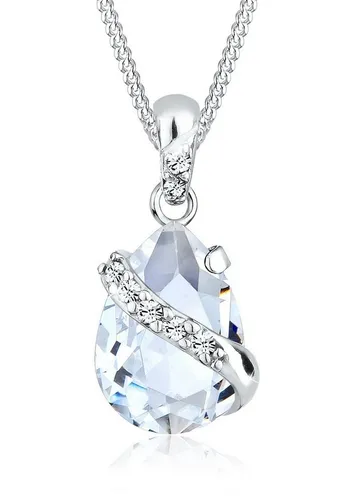 Elli Kette mit Anhänger Tropfen Weiß 925 Sterling Silber, mit Kristallen von Swarovski®, Tropfen