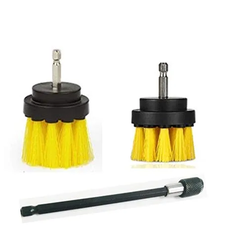 Bohrmaschinen-Reinigungsbürste mit 15,2 cm Verlängerung für die Reinigung von Badezimmeroberflächen, Fliesen und Fugen, Hartwasserflecken, Rost und Mineralablagerungen, 3 Stück