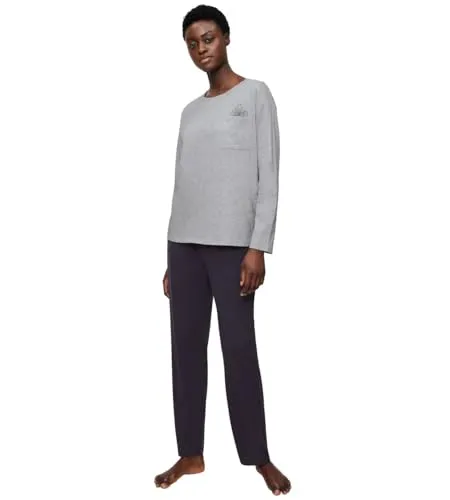 Triumph Schlafanzug mit Blumenstickerei - Nachtwäsche aus 100% Baumwolle, mit bequemen Rundhalsausschnitt und eleganter Blumenstickerei für einen stilvollen Look.