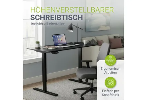 Juskys Höhenverstellbarer Schreibtisch 120x60cm - Elektrisch verstellbar - Kinderschreibtisch mit elektrischer Höhenverstellung für flexibles Arbeiten im Sitzen und Stehen; fördert Konzentration und reduziert Ermüdung.
