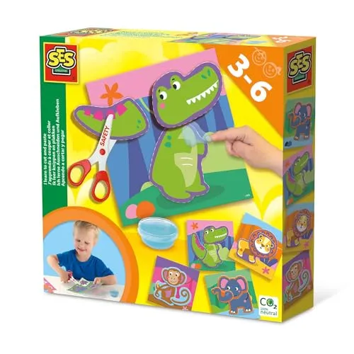 SES Creative 14042 Ich lerne Ausschneiden und Aufkleben, diverse Farben, Mittel
