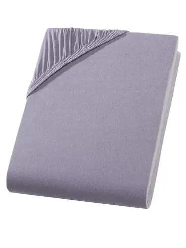 yadetextil Spannbettlaken Spannbettlaken, Jersey, Gummizug: Rundumgummi, Baumwolle Spannbettlaken 180x200-200x200 cm bis 25 cm Höhe, Grau