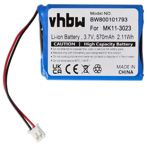 vhbw Akku kompatibel mit Sony PlayStation CECHZK1JP, CECHZK1UC, PS3 Wireless QWERTY Keypad Gamepad Controller (600 mAh, 3,7 V, Li-Ion)