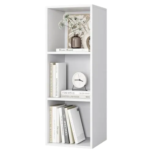 fevarbord Bücherregal mit 3 Fächern Regal 30 cm breit, Würfelregal schmal