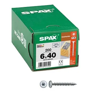 SPAX Holzbauschrauben T30 Tellerkopf WIROX 0251010600405 6 mm x 40 mm, 200 St.