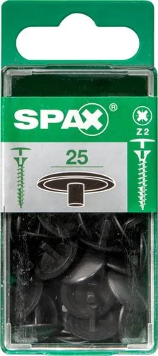 Spax Abdeckkappen braun zum stecken - 25 Stk. Abdeckkappen