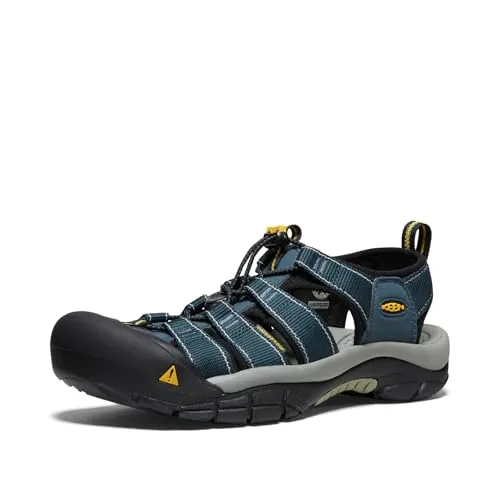 Keen Herren NEWPORT H2 Sandalen Blau (Navy/Medium Grey) 44.5 EU - Wanderschuhe mit wasserabweisendem Obermaterial und abriebfesten Gummi-Außensohlen für optimalen Halt. Ideal für Abenteuer im Wasser und an Land – maschinenwaschbar für einfache Pflege.