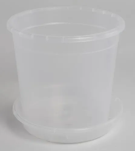 Orchideentopf transparent mit passendem Untersetzer in versch. Größen, Farbe:transparent klar, Durchmesser:17 cm