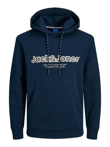 JACK & JONES JORLAKEWOOD Sweat Hood BF - Kapuzenpullover für Herren von JACK & JONES, aus 60% Baumwolle für hohen Tragekomfort und stylisches Design in Blau, ideal für lässige Outfits.