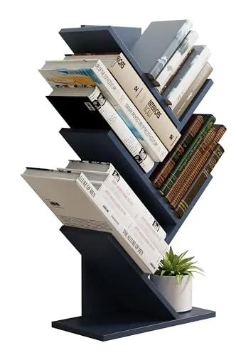 Holz Aufbewahrung Stand Regal Nulis L - Regal mit zeitlosem Design und sechs offenen Fächern, ideal zur dekorativen Ablage von Büchern und Utensilien. Maße: H. 77 x B. 40 x T. 20 cm.