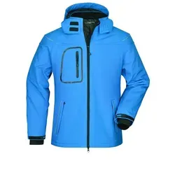 Herren Winter Softshelljacke JN1000 aqua-blau - Größe XL - Funktionsjacke für Herren, wasserabweisend und ideal für kalte Tage