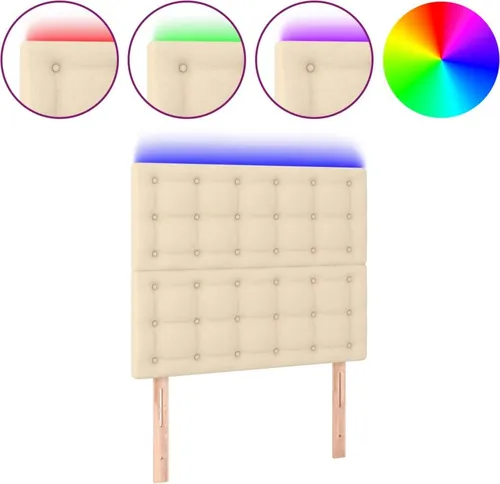 vidaXL LED Kopfteil Creme 90x5x118/128 cm von vidaXL