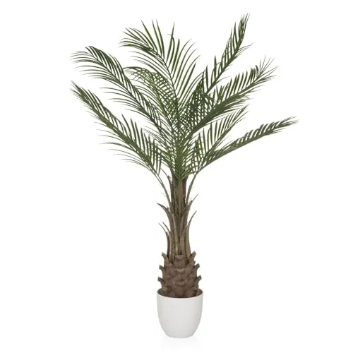 hjh OFFICE Kunstpflanze Drachenbaum Dracaena 120 cm - Künstliche Pflanze für Innen- und geschützten Außenbereich, detailgetreu und nahezu geruchsarm – ideal für Allergiker und pflegeleichte Raumgestaltung.