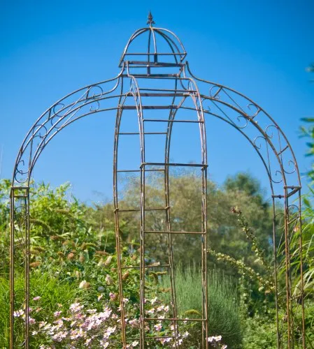 KUHEIGA NEU Pavillon 10mm Massiveisen Rosenspalier Pergola Rost