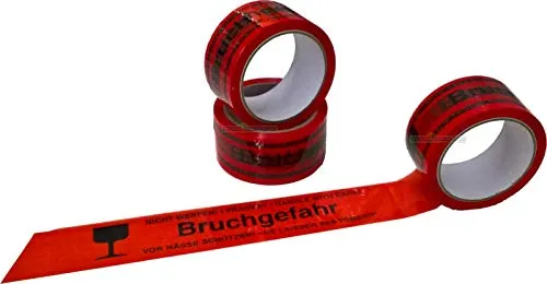 Rollen Warnklebeband 'Bruchgefahr' mit Kelch Rot 6