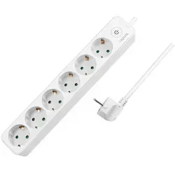 LogiLink LPS247 Verlängerungskabel 1,5 m 6 AC-Ausgänge Drinnen Weiß