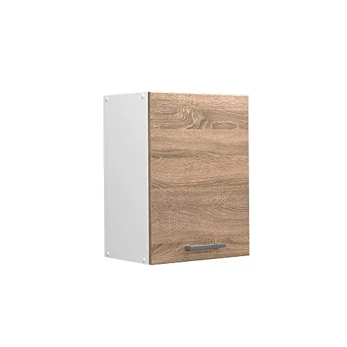 Vicco Hängeschrank R-Line, Wandhängeschrank, Sonoma/Weiß, 45 cm mit Tür