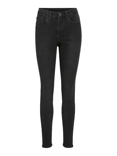 Vila Female Skinny Fit Jeans VISARAH Mid Waist - Mid-Waist Skinny Fit Jeans im Five-Pocket-Style, aus 72% Baumwolle und 20% recycelter Baumwolle für nachhaltigen Stil und perfekten Tragekomfort.
