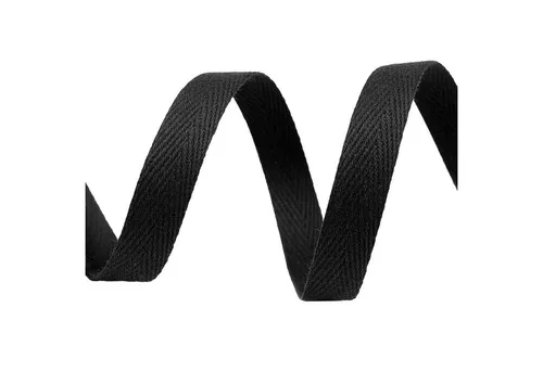 maDDma Webband 10m Köperband 10mm breit große Farbwahl Einfass- Nahtband Baumwollband, schwarz