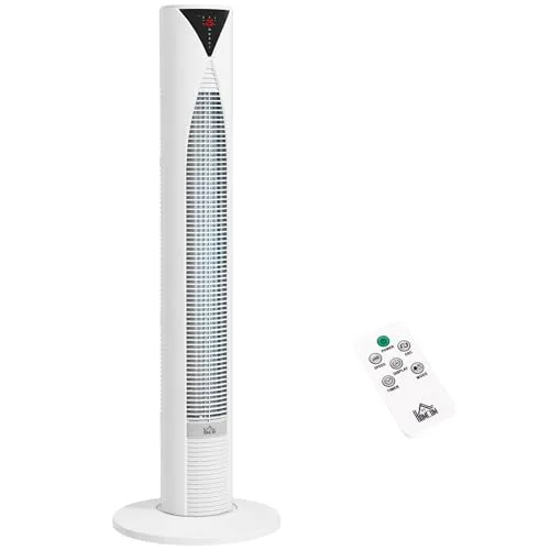 Turmventilator mit Fernbedienung 96 cm – Oszillierend und Leise - Kompakter Standventilator für den Innenbereich mit 3 Geschwindigkeitsstufen und Timer. Genießen Sie erfrischende Brisen in jedem Raum, ideal für Schlafzimmer und Wohnzimmer.