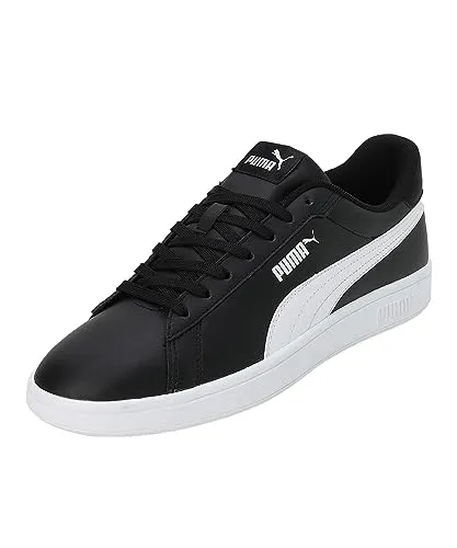 Puma Smash 3.0 L Unisex Sneaker - Puma Black/Puma White, 48 EU - Herren-Sneaker mit Schnürung für optimale Passgenauigkeit und gepolstertem Schuhkragen für höchsten Tragekomfort.