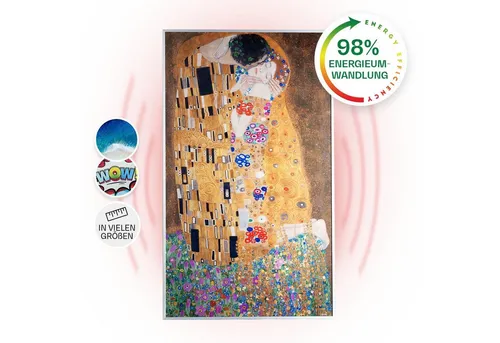 Klarstein Infrarotheizung 600W mit Thermostat - Elektroheizkörper mit energieeffizienter Infrarottechnologie, ideal für Allergiker und Feuchträume, inklusive Fernbedienung und platzsparendem Design.