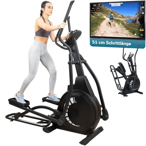Skandika Crosstrainer Carbon P23 | Klappbarer Ellipsentrainer mit 23 Programmen