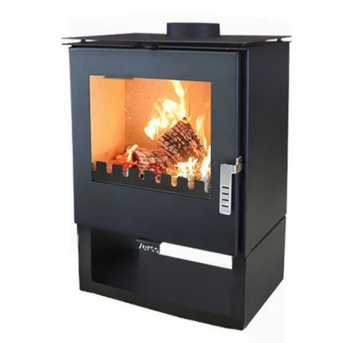 Kaminofen Holz Rheia 5 kW – Moderner Schwedenofen für gemütliche Wärme - Kaminofen Holz Rheia, 5 kW Heizleistung, ideal für Räume bis 100 m³, elegantes Design mit Sichtfenster und integrierter Aschebox. Perfekt für gemütliche Abende!