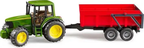 Bruder John Deere 6920 mit Wannenkippanhänger - RC-Modelle: Leistungsstarker Traktor mit öffnender Motorhaube und kippbarem Anhänger für realistischen Spielspaß im Landwirtschaftsbereich.
