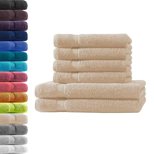 Hometex Premium Textiles Handtuch Set - 500 g/m² - Handtücher aus 100% Baumwolle in Hotel-Qualität, extra schwer und saugfähig. Ideal für Badezimmer, Sauna oder Urlaub - für ein luxuriöses Gefühl und ein hohes Maß an Hautsympathie.