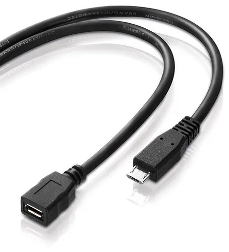 conecto 1,2 m Kabel Micro-USB 2.0-Stecker + -Buchse Typ B 5-adrige Verlängerun USB-Kabel