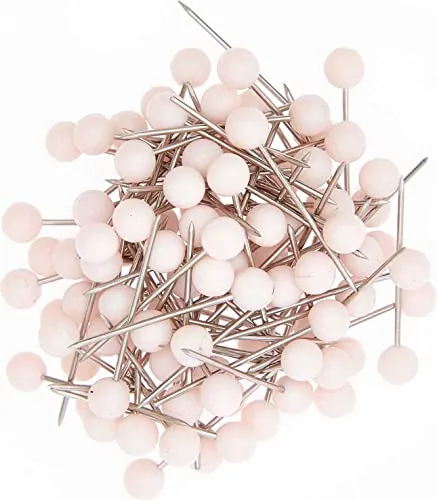 Rico Design Stecknadeln 16 mm 100 Stk. Kunststoff Metall Ganzjährig Ideal für Nähen Basteln Quilten Patchwork Praktische 16.0 mm Länge Hochwertige Verarbeitung Rosa