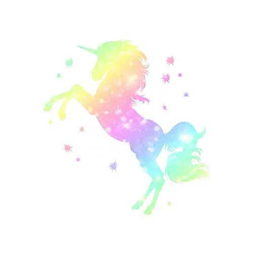 Wandtattoo Einhorn bunt Regenbogen Sterne Größe 1250 x 1250 mm - in 4 Größen - Kinderzimmer Sticker Wandaufkleber Wanddeko Wandbild 218