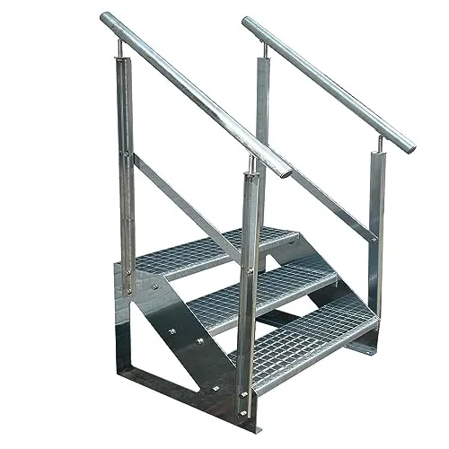 Kaminbau Mierzwa Außentreppe Premium Treppe Verzinkt mit Geländer
