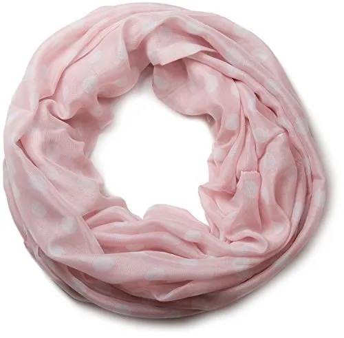 styleBREAKER Damen Loop Schal - Polka Dots - leichter Punkte Muster Schlauchschal - 90x105 cm - weich 01016043, Farbe:Rosa