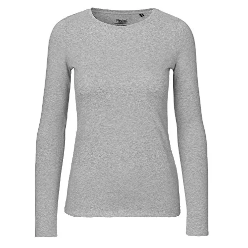 Neutral Damen Longsleeve aus 100% Bio- und Fairtrade-Baumwolle | Nachhaltig, Bequem und Vielseitig | Perfekt für Freizeit und Alltag | Grau, XXL