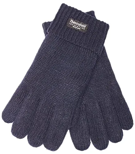 EEM Fashion Damen Strickhandschuhe, weiche Wolle, 3M Thinsulate Thermofutter, warm für den Winter, Wollhandschuhe, marine S/M