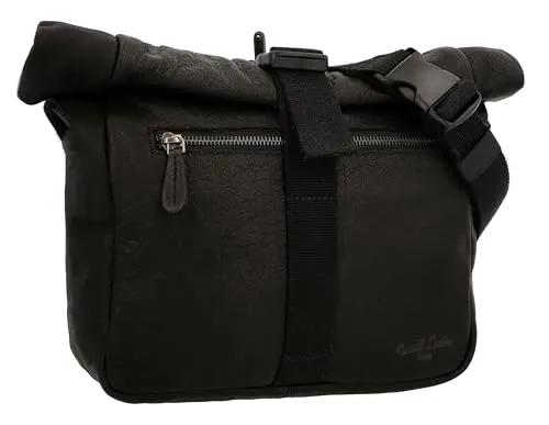 Gusti Luis Umhängetasche - Elegante Handtasche aus Leder in Schwarz - Umhängetasche aus hochwertigem Ziegenleder, perfekt für jeden Anlass. Mit ihrem klassischen Vintage Stil bietet sie ausreichend Platz für deine Essentials und bleibt dank pflanzlicher Gerbung lange geschmeidig.