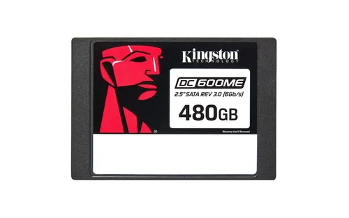 Kingston DC600ME 480 GB - Verschlüsselte SSD für Mixed Use - Festplatten: Kingston DC600ME mit 480 GB, ideal für gemischte Anwendungen, bietet hohe Sicherheit durch 256-Bit-AES und TCG Opal Encryption 2.0.